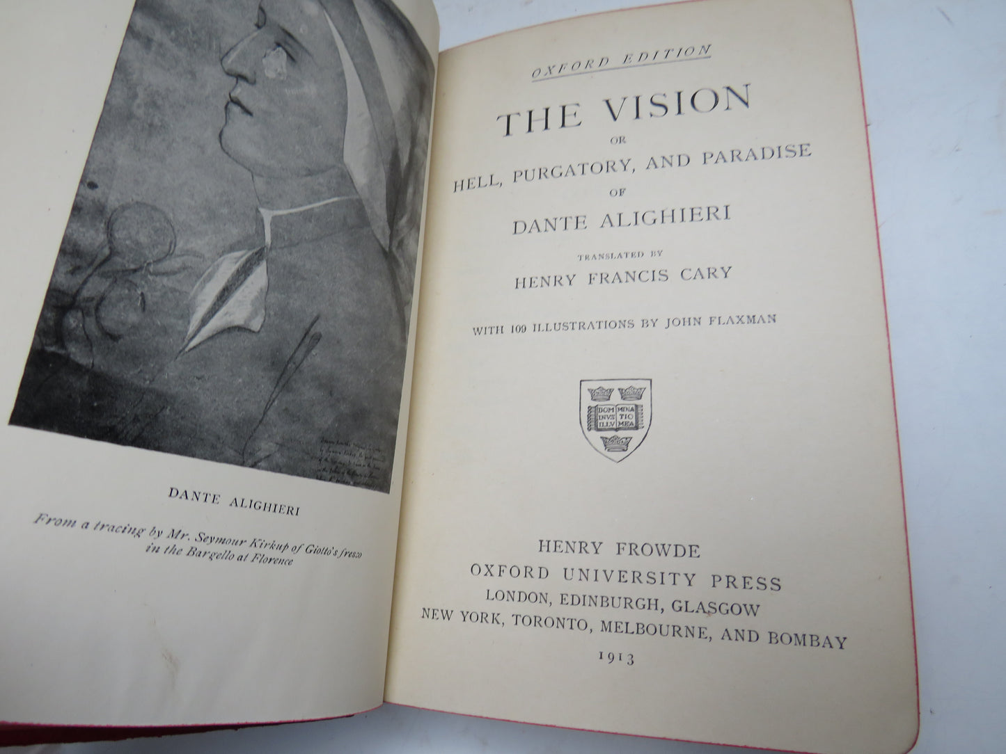 The Vision or Hell, Purgatory, and Paradise of Dante Alighieri Translated By Henry Francis Cary 1913