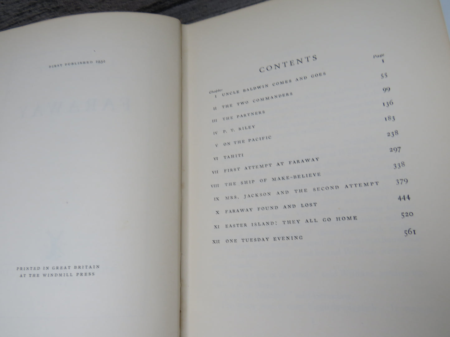 Faraway By J.B. Priestley 1932 1st Edition