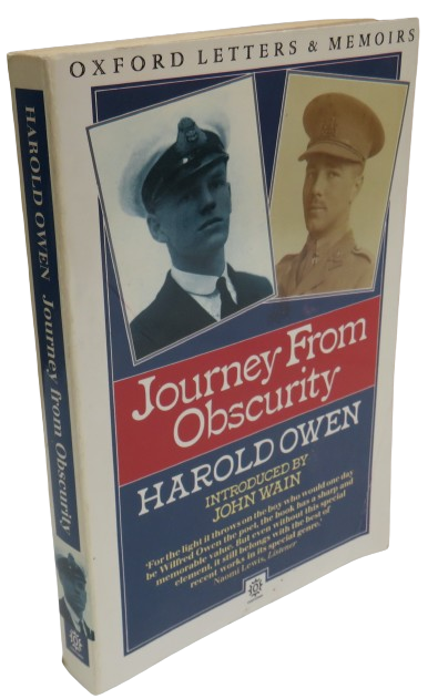 Journey From Obscurity By Harold Owen 1988 book front cover