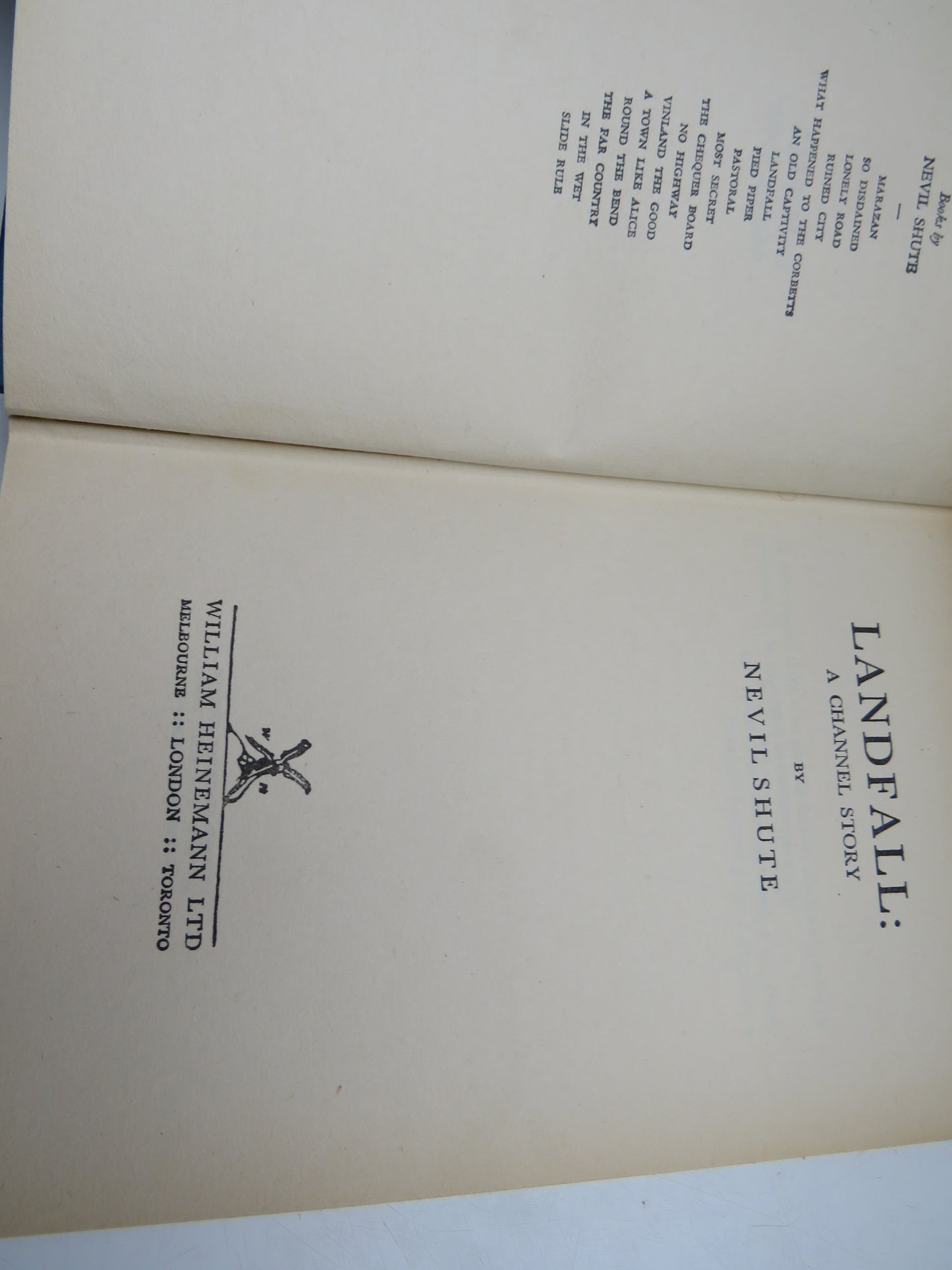 Landfall: A Channel Story By Nevil Shute 1955