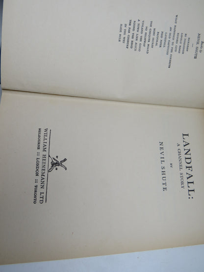 Landfall: A Channel Story By Nevil Shute 1955
