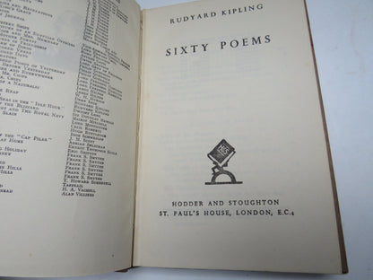 Sixty Poems By Rudyard Kipling 1947 book image 3