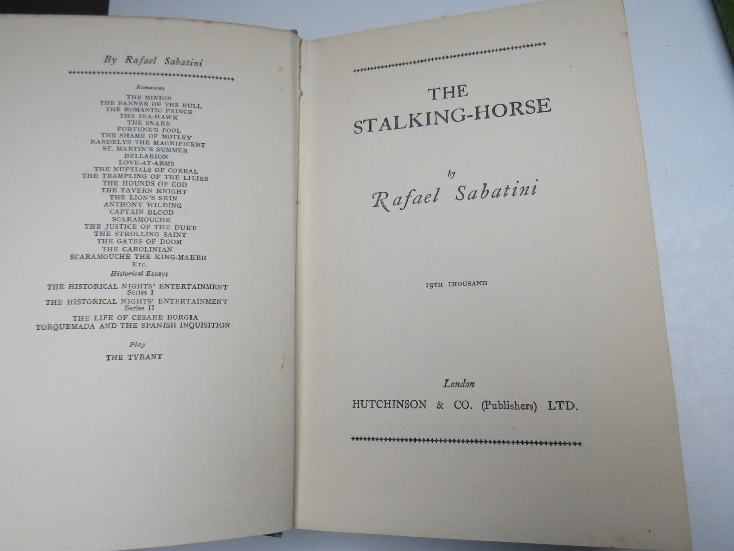 The Stalking-Horse By Rafael Sabatini