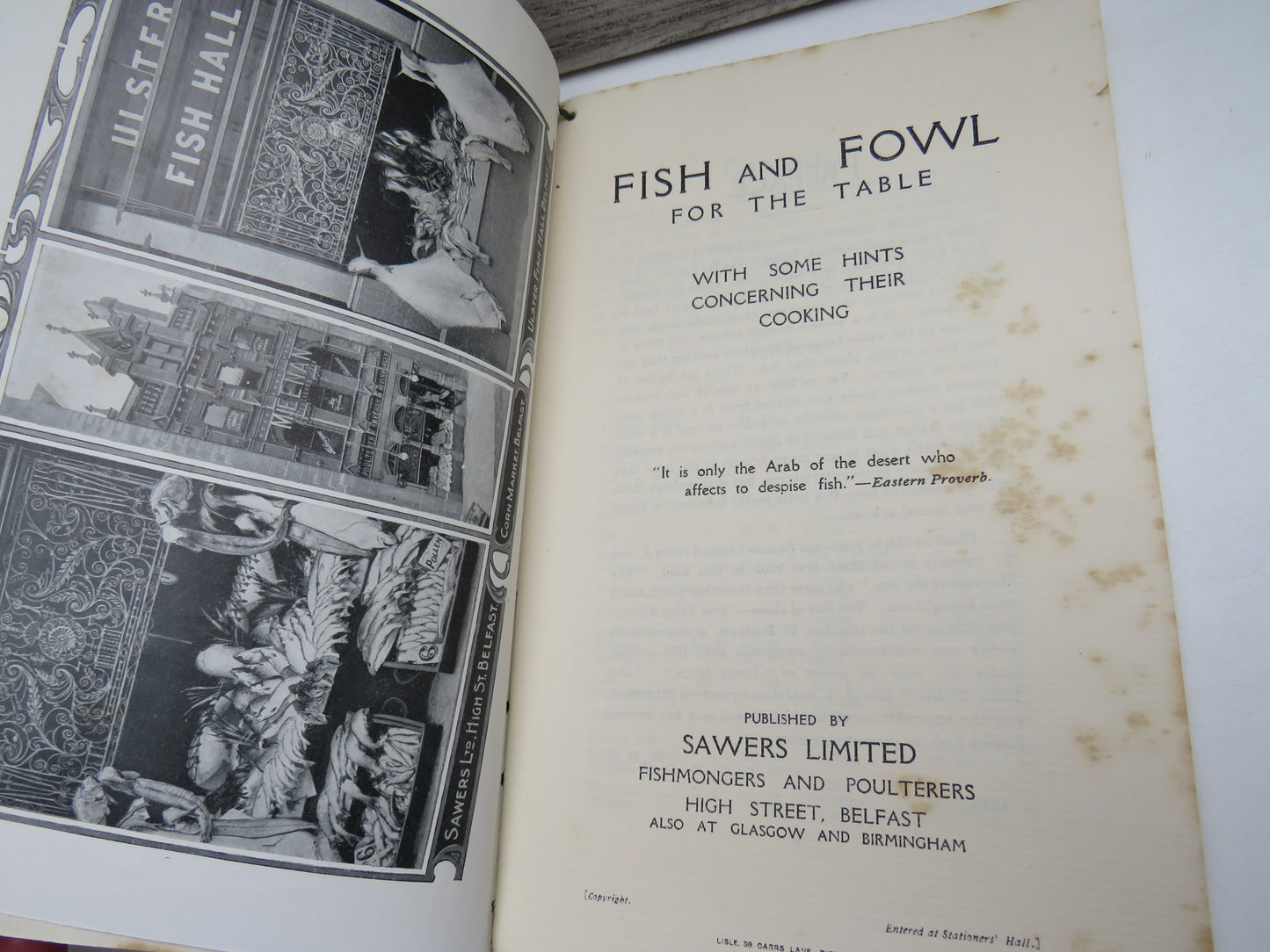 Fish and Fowl For The Table With Some Hints Concerning Their Cooking 1910
