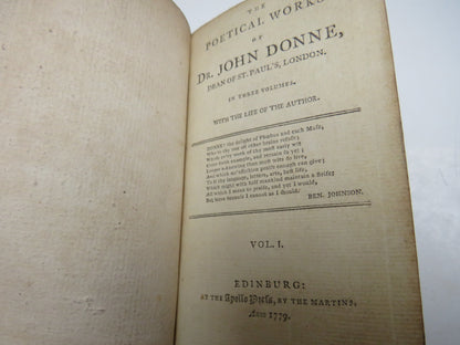 The Poetical Works of Dr John Donne 1779 Vol I & II book image 7