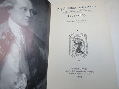 Argyll Estate Instructions Mull, Morvern, Tiree 1771-1805 Edited by Eric R. Cregeen 1964 book image 5