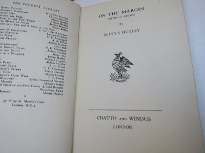 On The Margin Notes & Essays By Aldous Huxley 1928