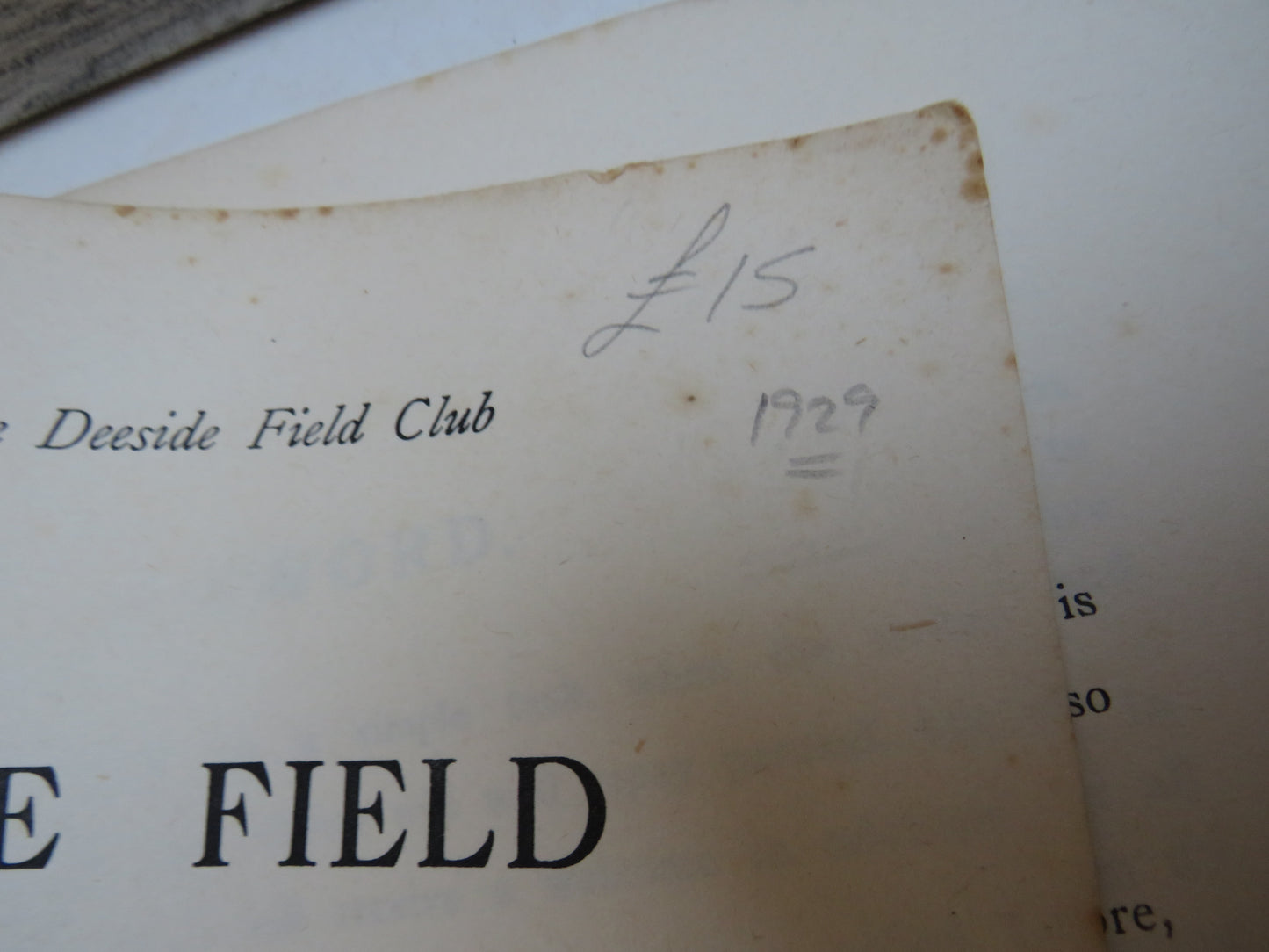 The Deeside Field 1929 - Issued Under The Deeside Field Club