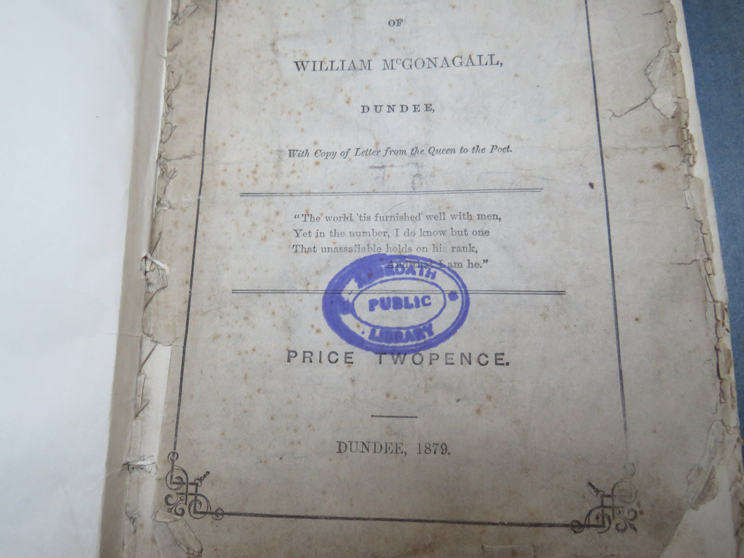 Complete Poetical Works of William McGonagall Dundee 1879