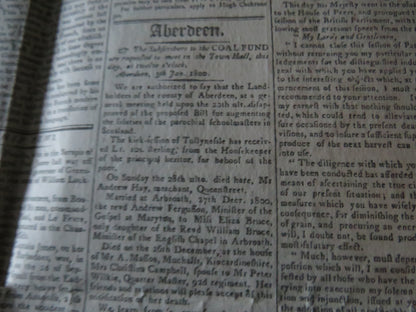 The Aberdeen Journal January 5th, 1801 Original Antique Newspaper book image 7
