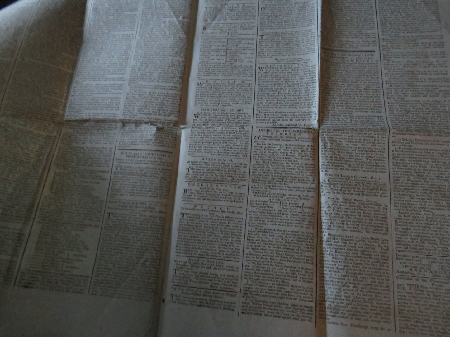 The Aberdeen Journal December 11th 1786 Original Antique Newspaper