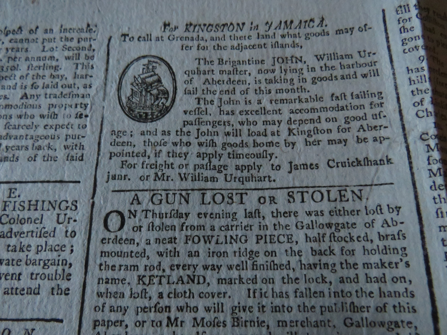 The Aberdeen Journal December 11th 1786 Original Antique Newspaper