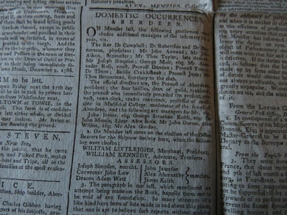 The Aberdeen Journal December 11th 1786 Original Antique Newspaper book image 7