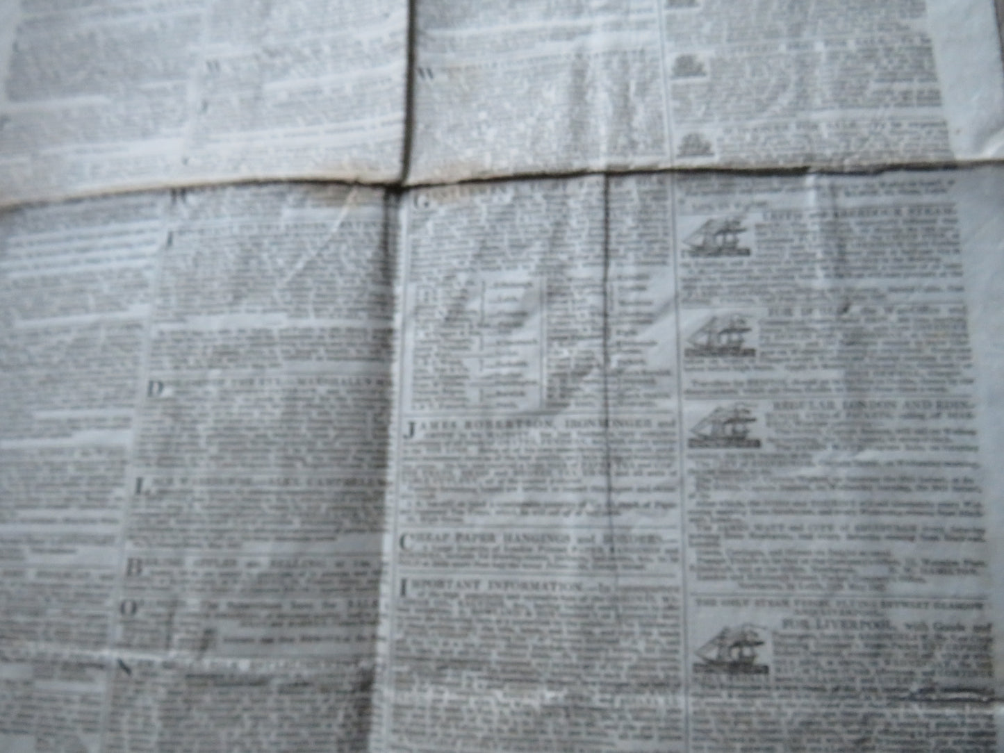 Edinburgh, Leith, Glasgow and North British Commercial and Literary Advertiser 1827 Antique Newspaper