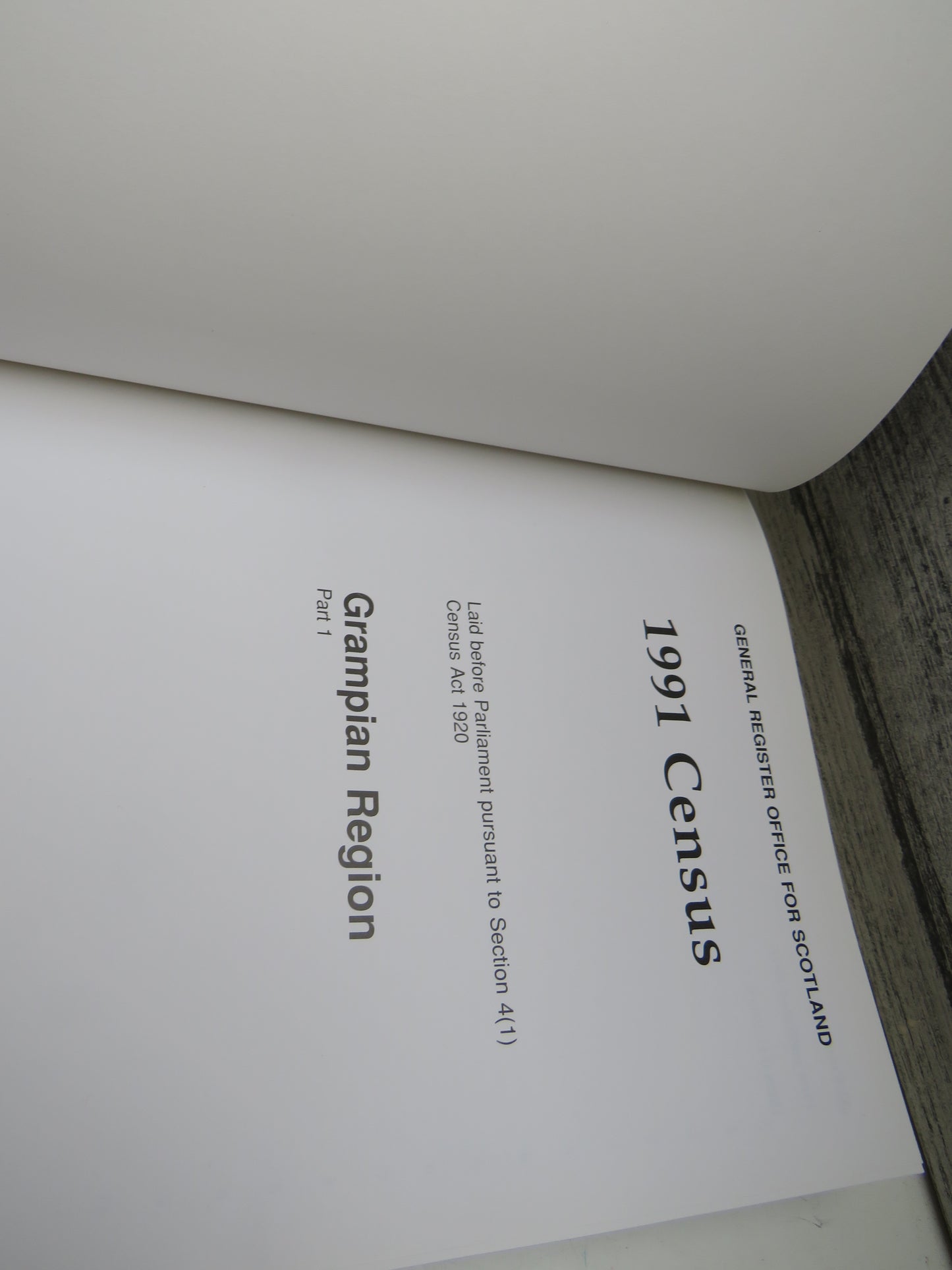 1991 Census Report For Grampian Region Parts 1 & 2