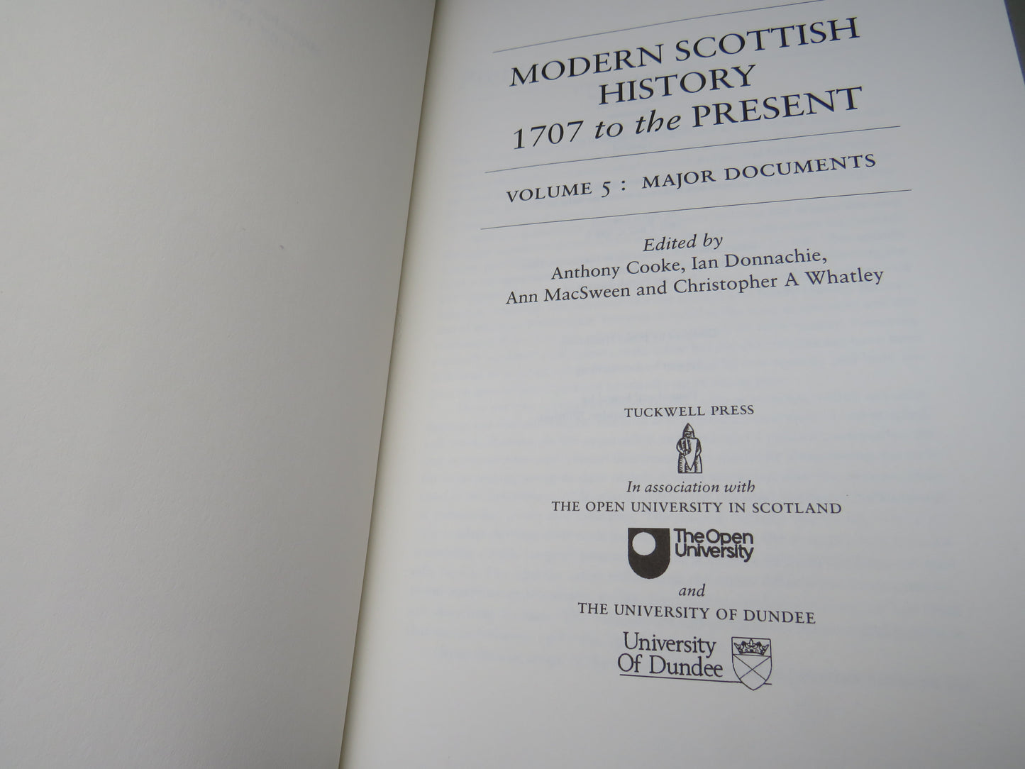 Modern Scottish History 1707 To Present 5 Volume Set 1998