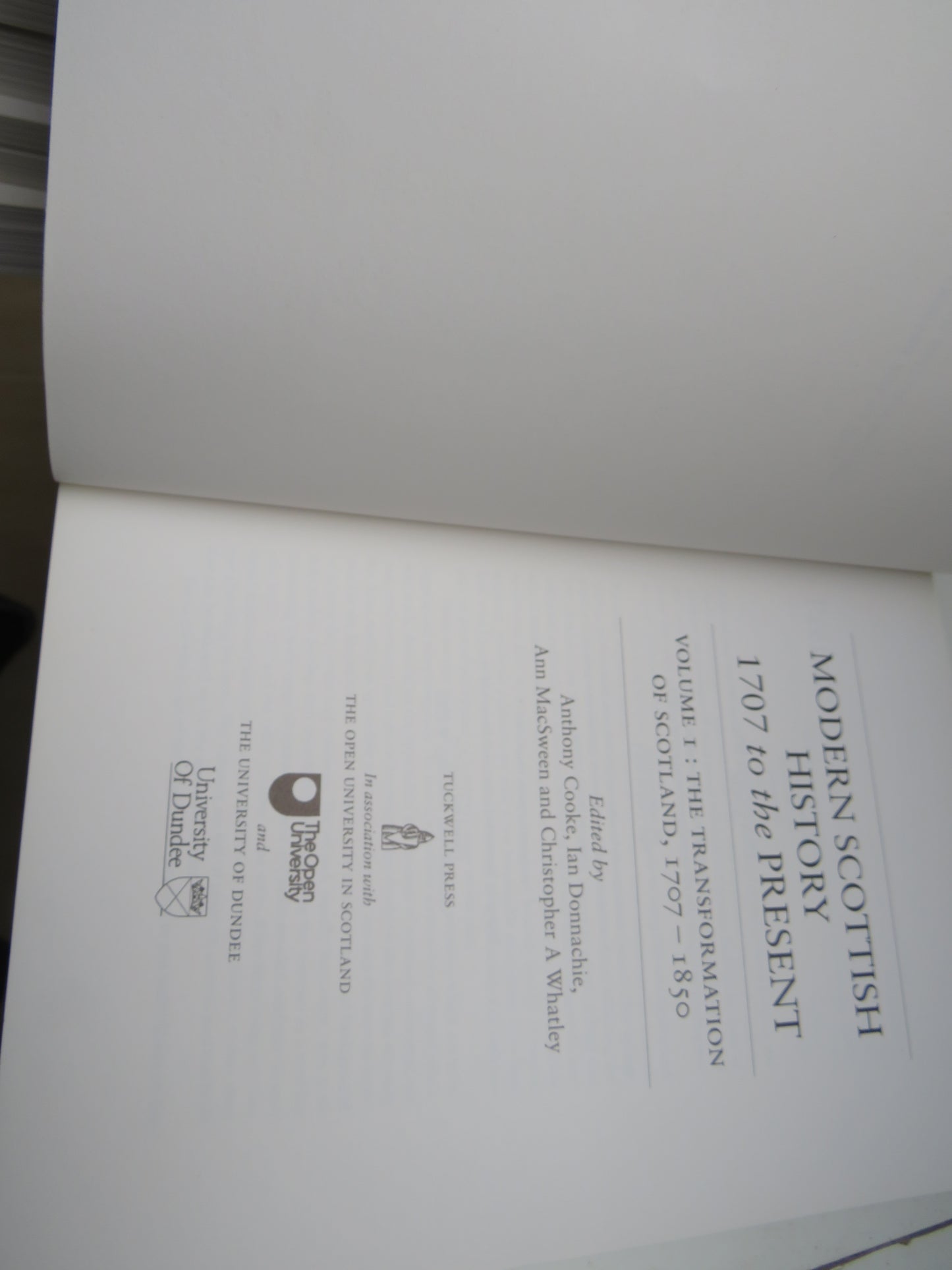 Modern Scottish History 1707 To Present 5 Volume Set 1998