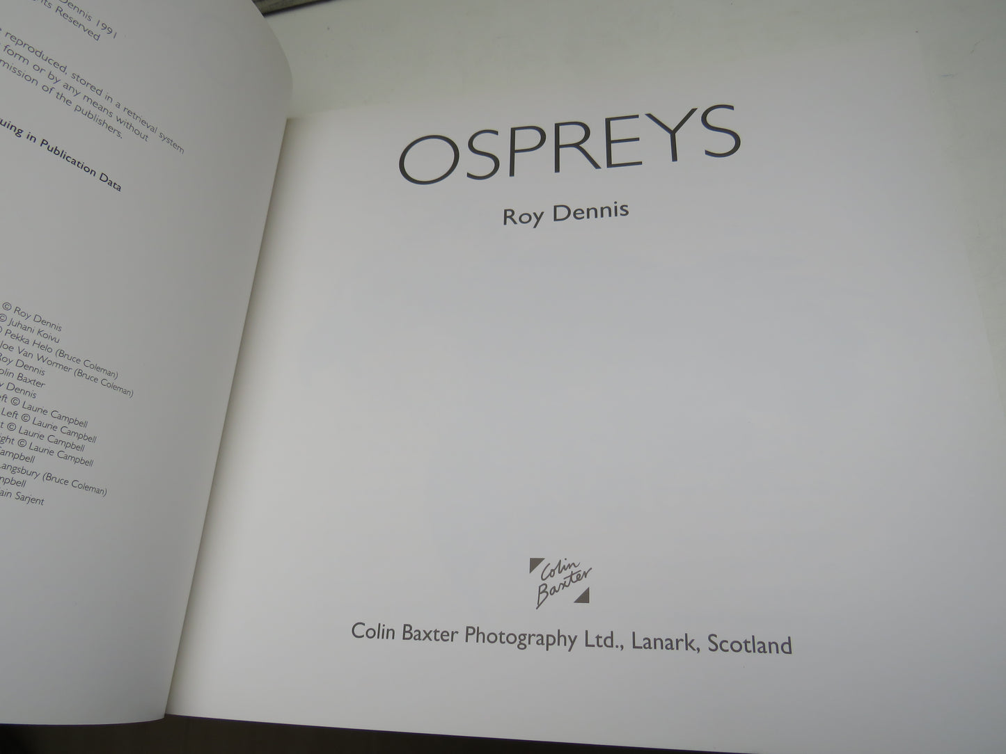 Ospreys By Roy Dennis 1991