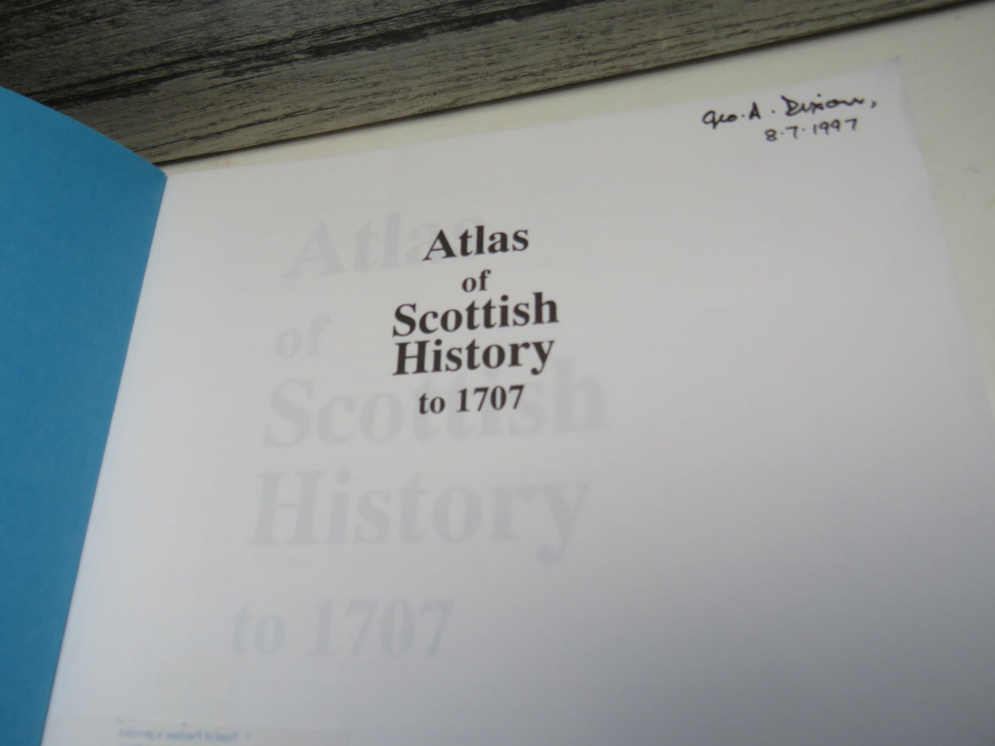 Atlas of Scottish History to 1707 Edited Peter G B McNeill and Hector L MacQueen 1996