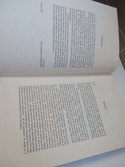 The British Library, Summary Catalogue of Greek Manuscripts Volume I, 1999 book image 4