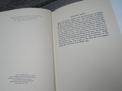 English Literature At The Close of the Middle Ages By E.K. Chambers 1961