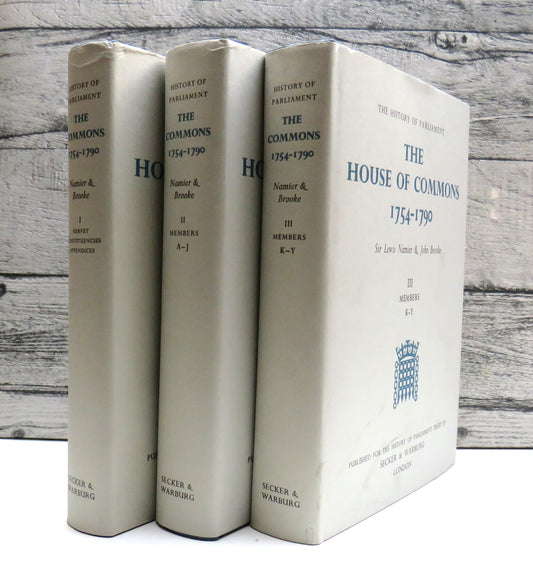 The History of Parliament The House of Commons 1754-1790 By Sir Lewis Namier & John Brooke 1985 3 Volume Set