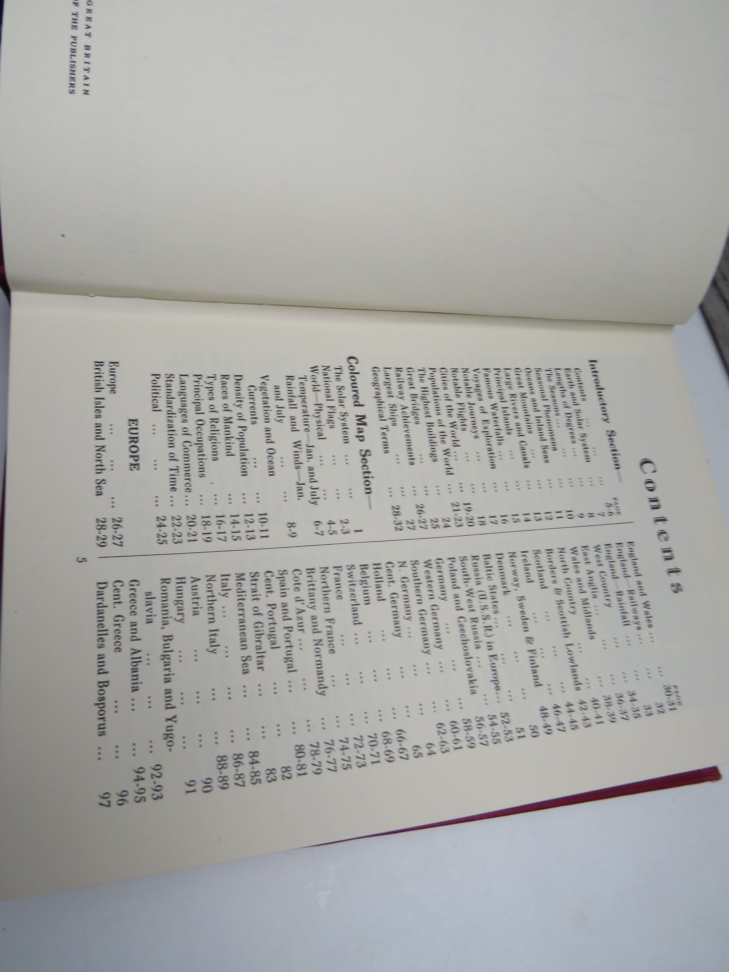 The Handy Reference Atlas of the World By John Bartholomew 1935