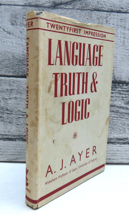 Language Truth & Logic By Alfred Jules Ayer 1967 book front cover