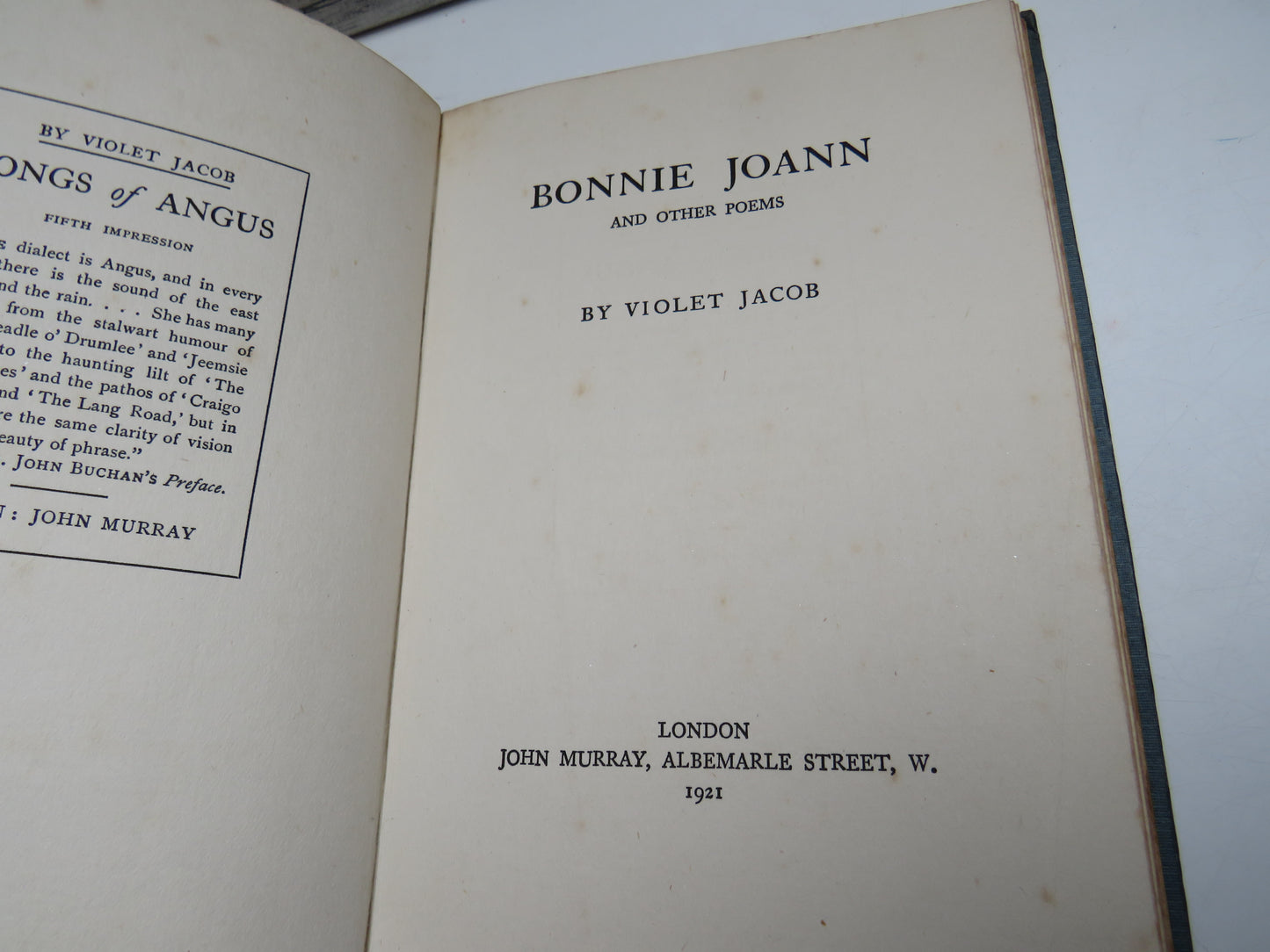 Bonnie Joann and Other Poems By Violet Jacob 1921