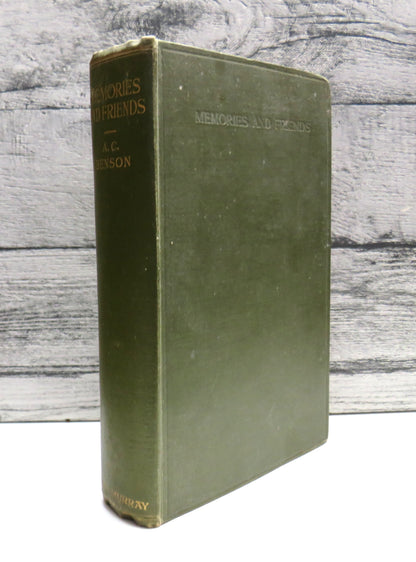 Memories and Friends by A. C. Benson 1924 book front cover