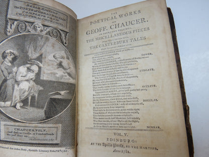 The Poetical Works of Geoffrey Chaucer Vol I, II, V, VI, IX, X, XI, XII 18thC book image 5