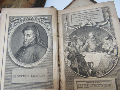 The Poetical Works of Geoffrey Chaucer Vol I, II, V, VI, IX, X, XI, XII 18thC book image 7