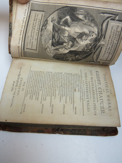 The Poetical Works of Geoffrey Chaucer Vol I, II, V, VI, IX, X, XI, XII 18thC book image 12