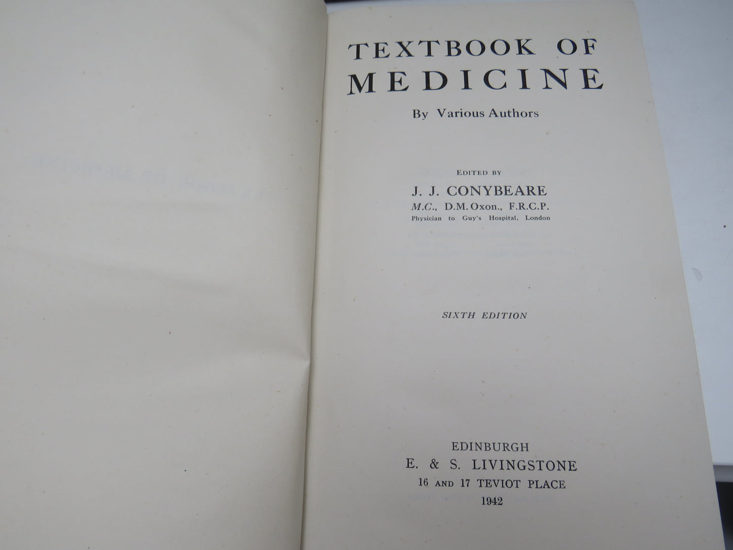 Textbook of Medicine By Various Authors 1942