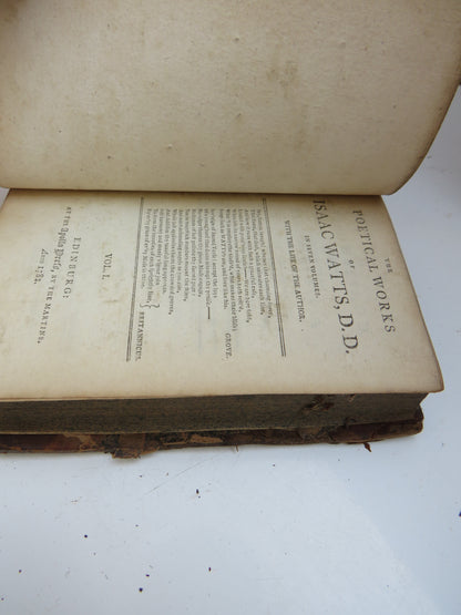 The Poetical Works of Isaac Watts 1782 Vol I, II, III, IV, V, VI, book image 7