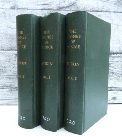 The Stones of Venice By John Ruskin Volume I, II, III book front cover