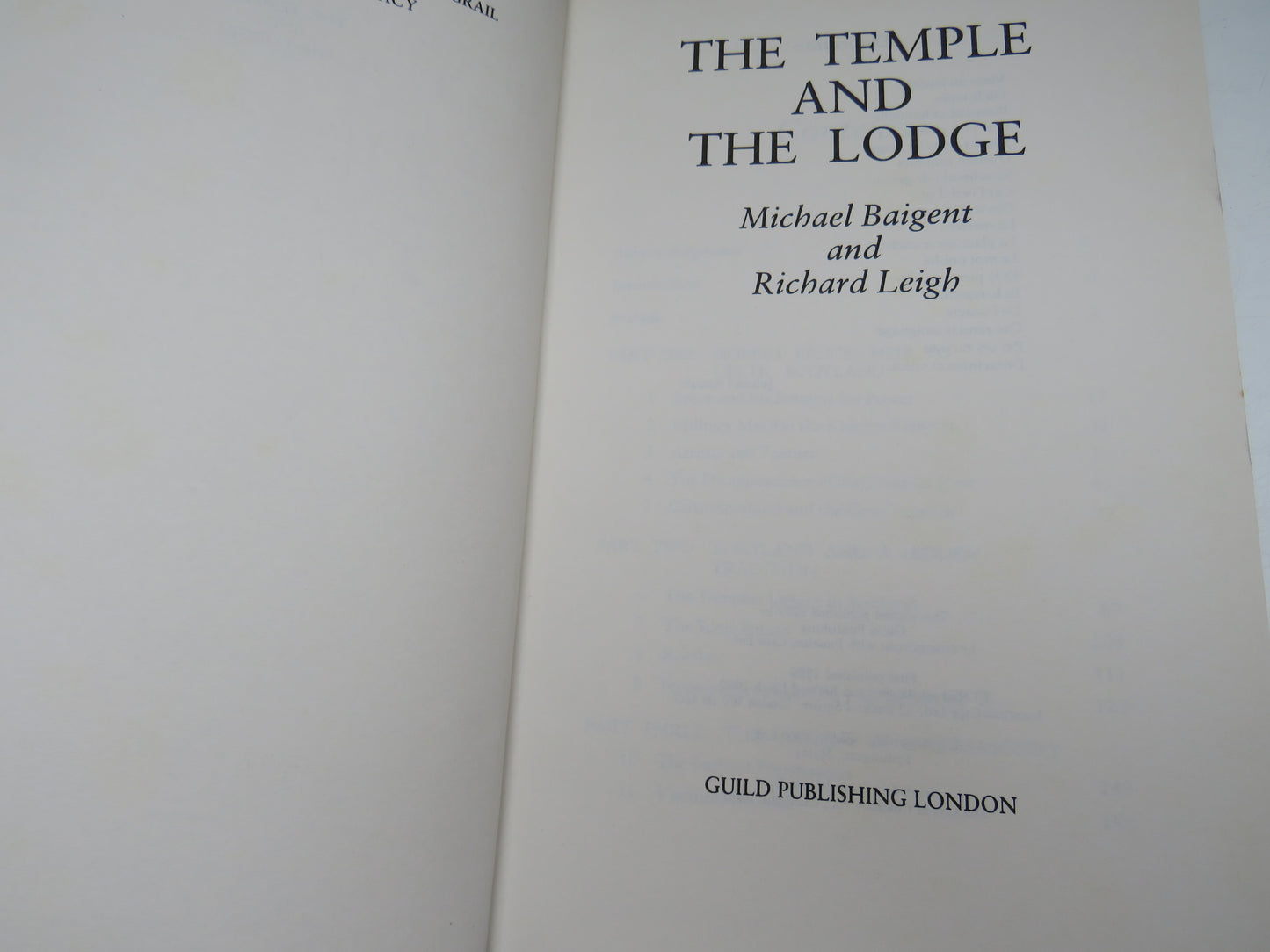The Temple and the Lodge By Michael Baigent and Richard Leigh 1989
