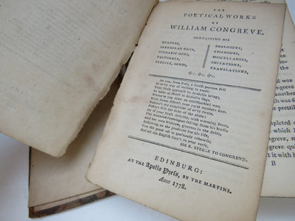The Poetical Works of Will. Congreve & Joseph Addison 1778 book image 6