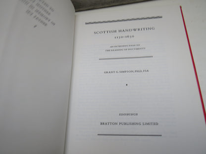 Scottish Handwriting 1150-1650 An Introduction To The Reading of Documents By Grant G. Simpson 1973 book image 4