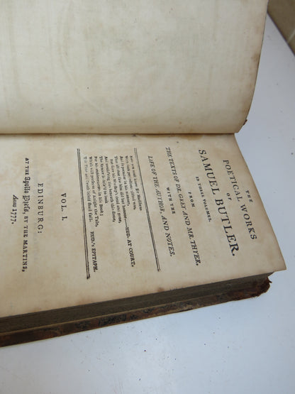 The Poetical Works of Samuel Butler Vol I & II 1777 book image 6