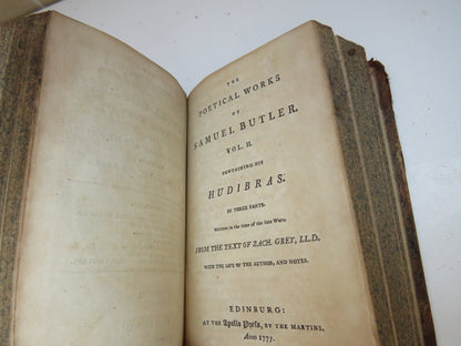 The Poetical Works of Samuel Butler Vol I & II 1777 book image 7