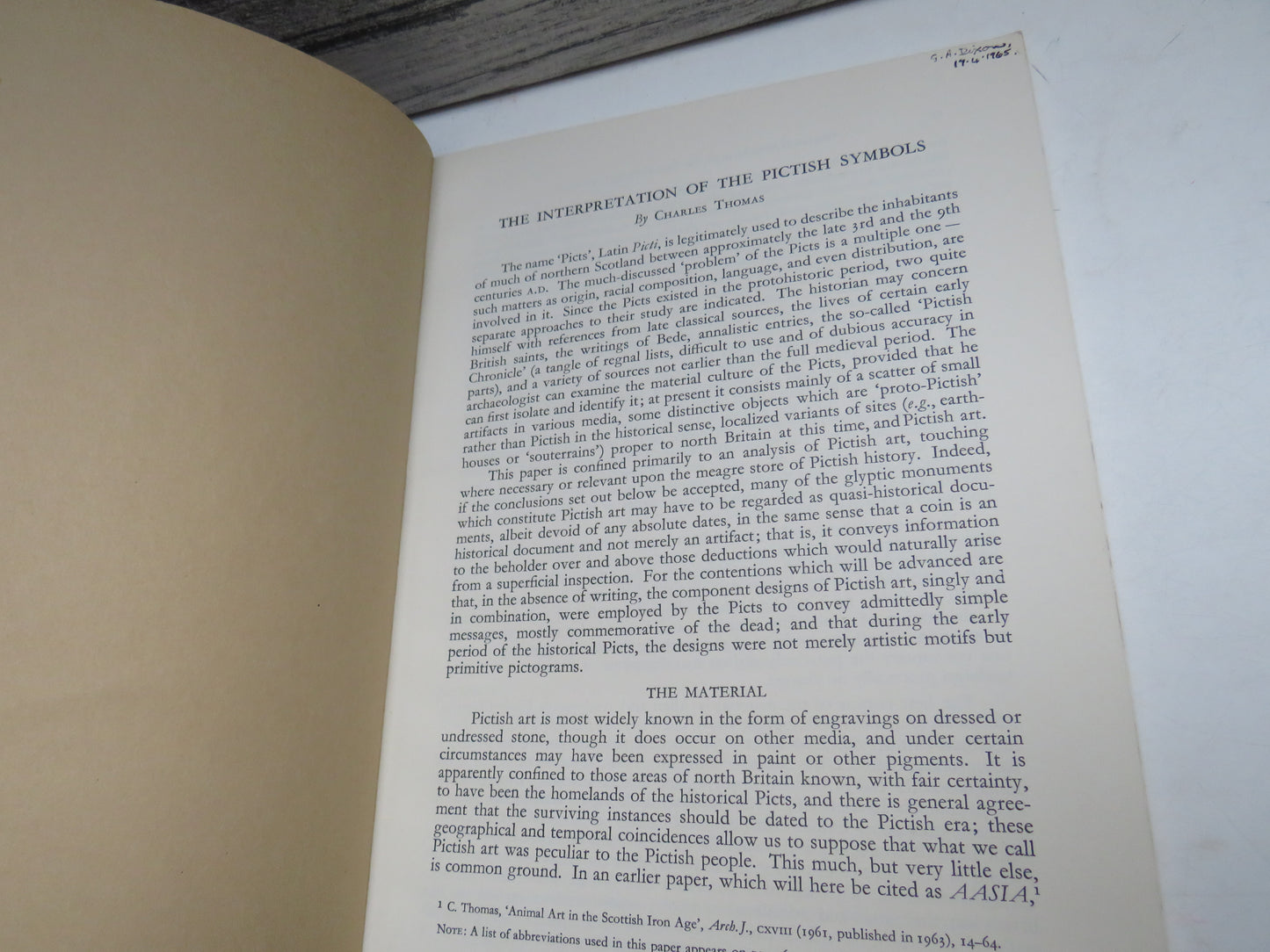 The Interpretation of the Pictish Symbols By Charles Thomas 1964