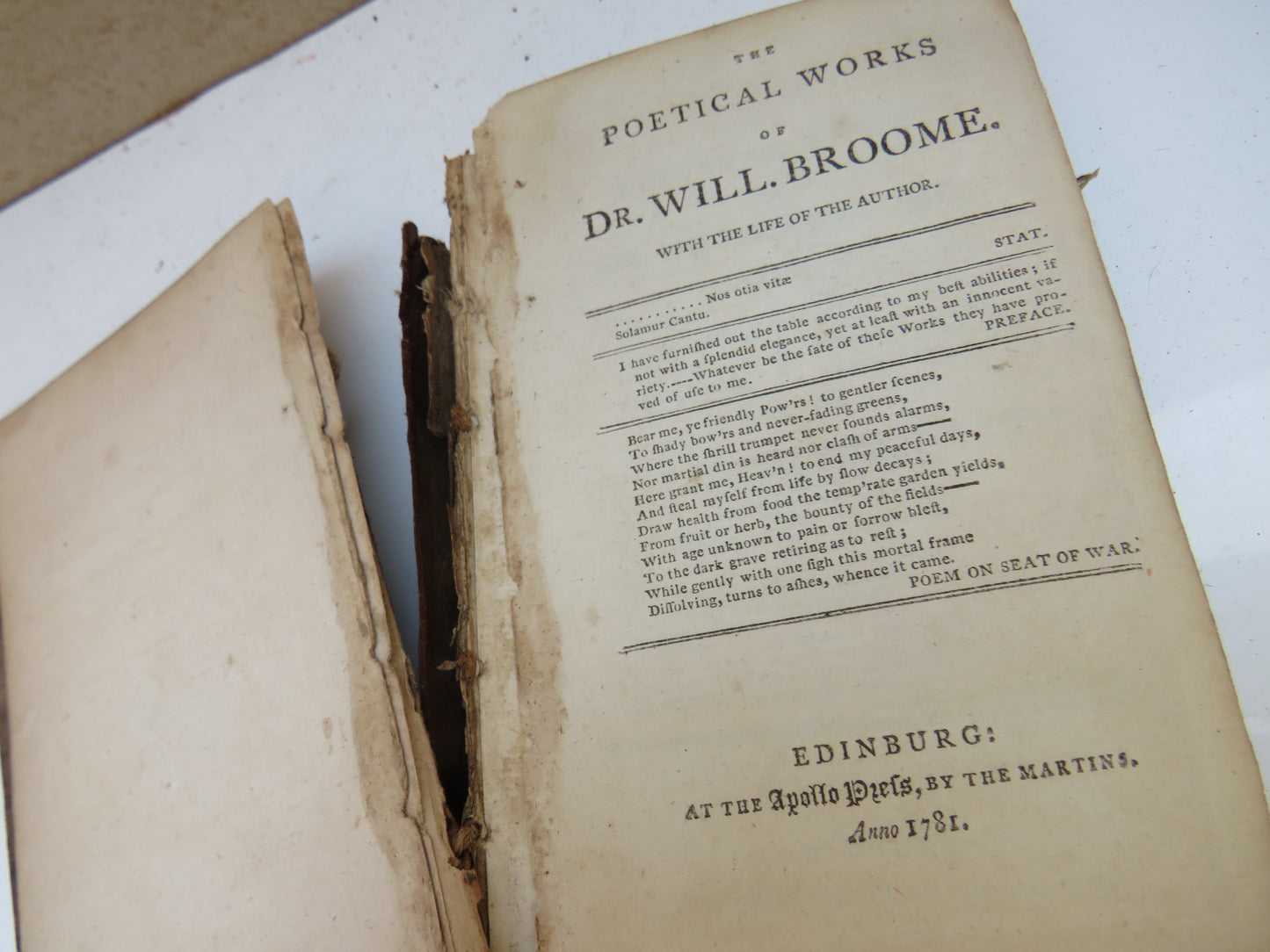 The Poetical of Dr. Will. Broome & Lord Lyttelton 1781