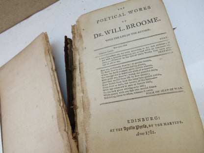 The Poetical of Dr. Will. Broome & Lord Lyttelton 1781 book image 5