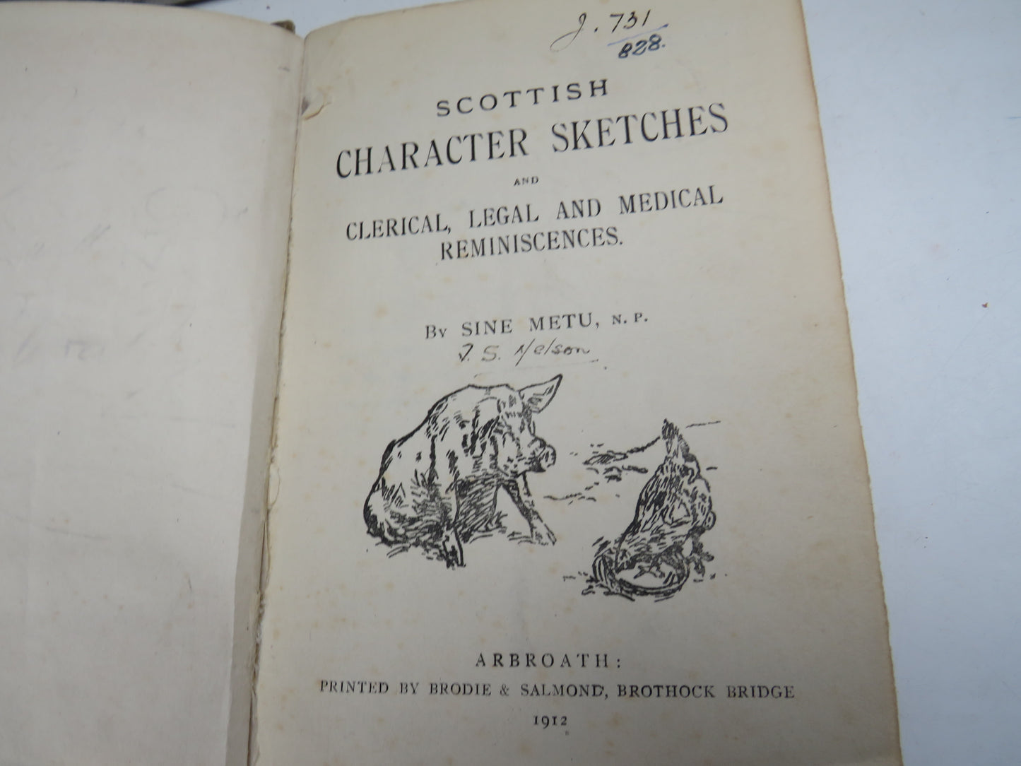 Scottish Characters Sketches and Clerical, Legal and Medical Reminiscences by Sine Metu 1912
