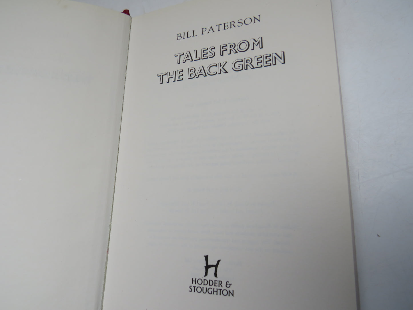 Bill Paterson Tales from the Back Green 2008