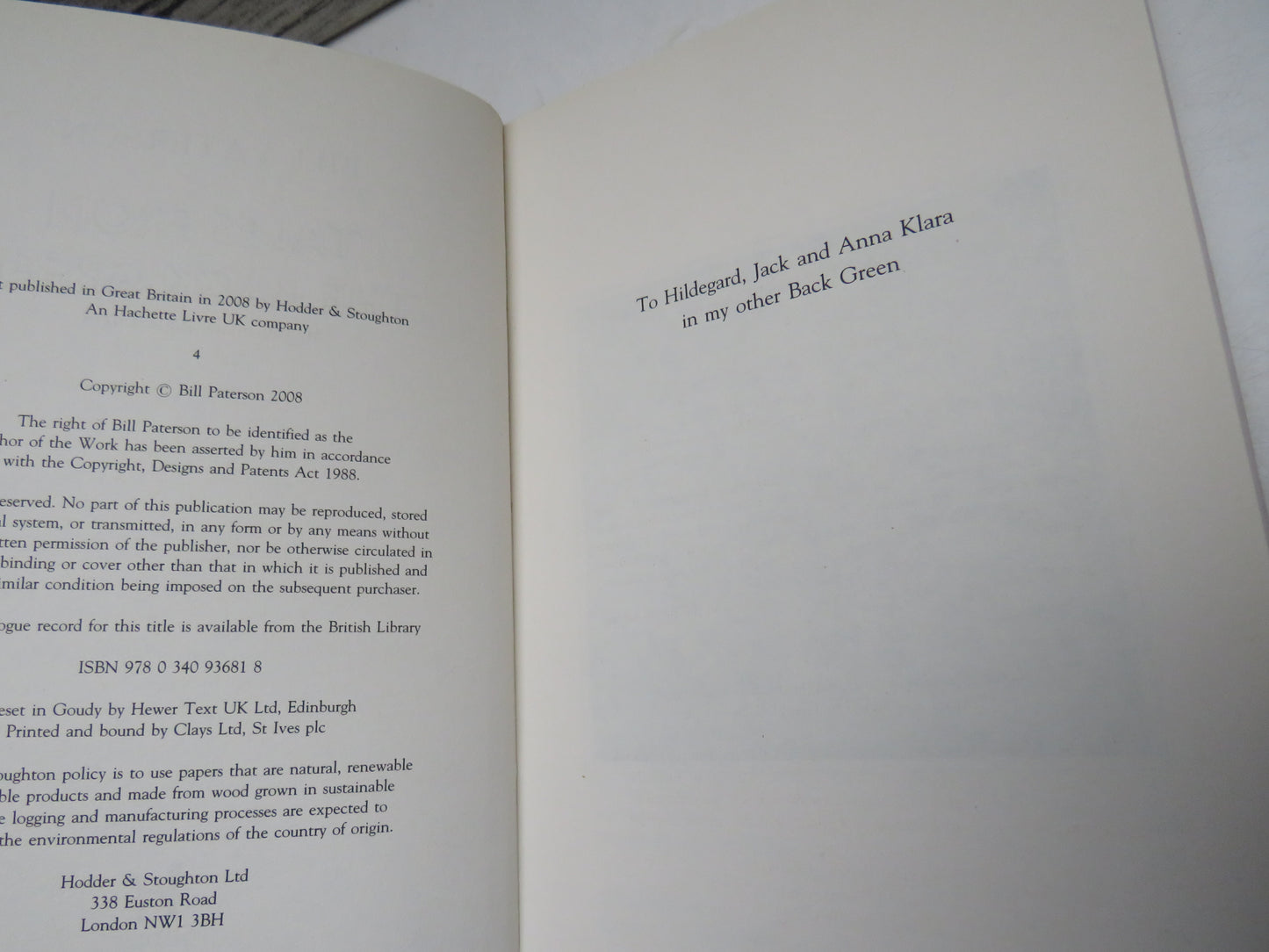 Bill Paterson Tales from the Back Green 2008