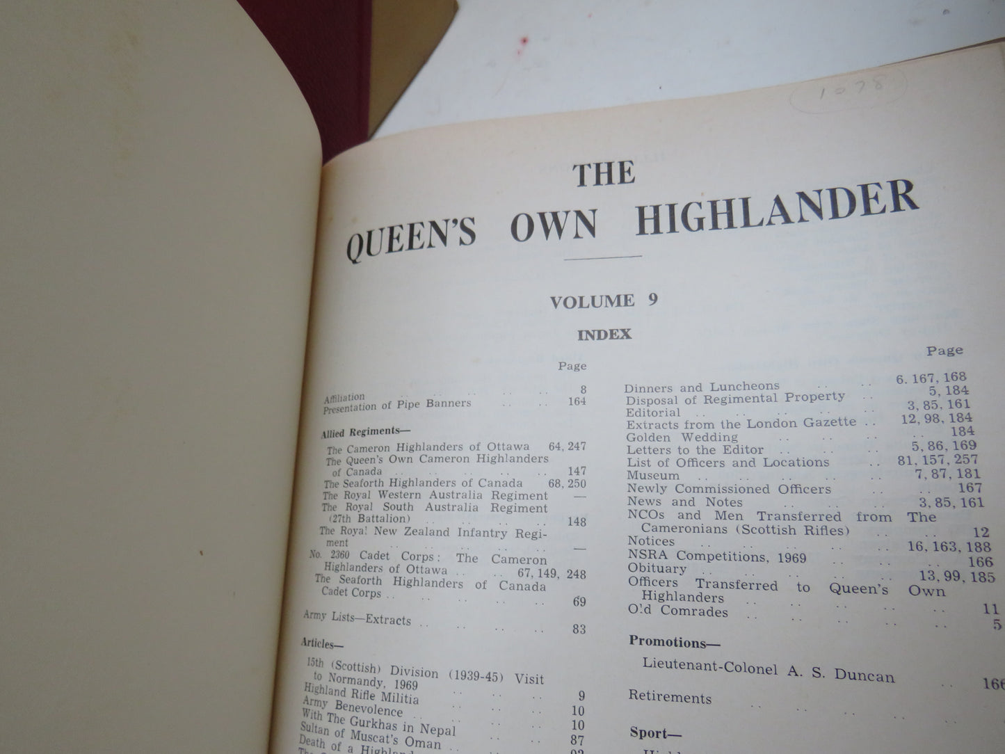 The Queen's Own Highlander The Regimental Magazine Volume 2 - 9 Partial Set Nicely Bound