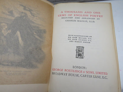 A Thousand and One Gems of English Poetry Selected and Arranged By Charles Mackay 1896