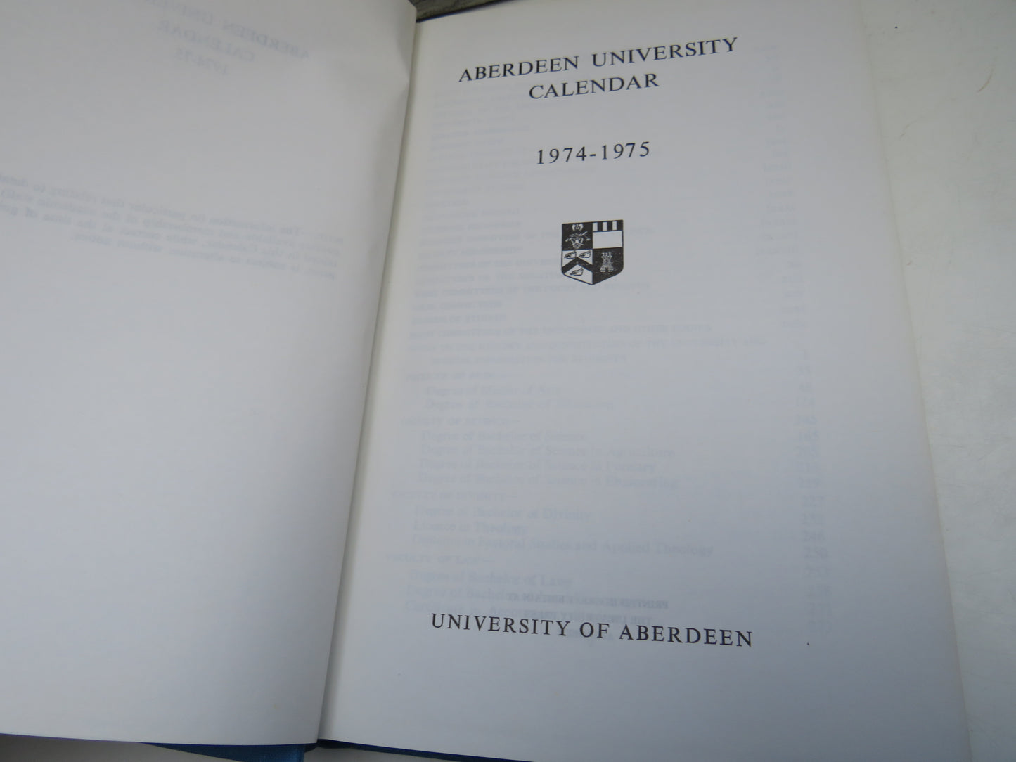 Aberdeen University Calendar 1974-1975
